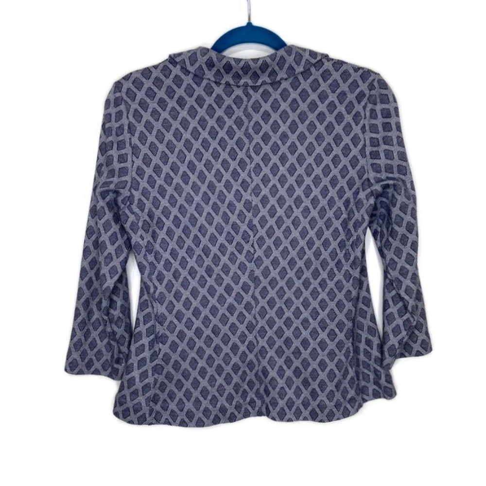 Pure Collection Blue Geometric Print Button Blazer - Picture 4 of 10